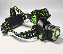 Ліхтар налобний T107, T6+COB, zoom, USB, фото 5