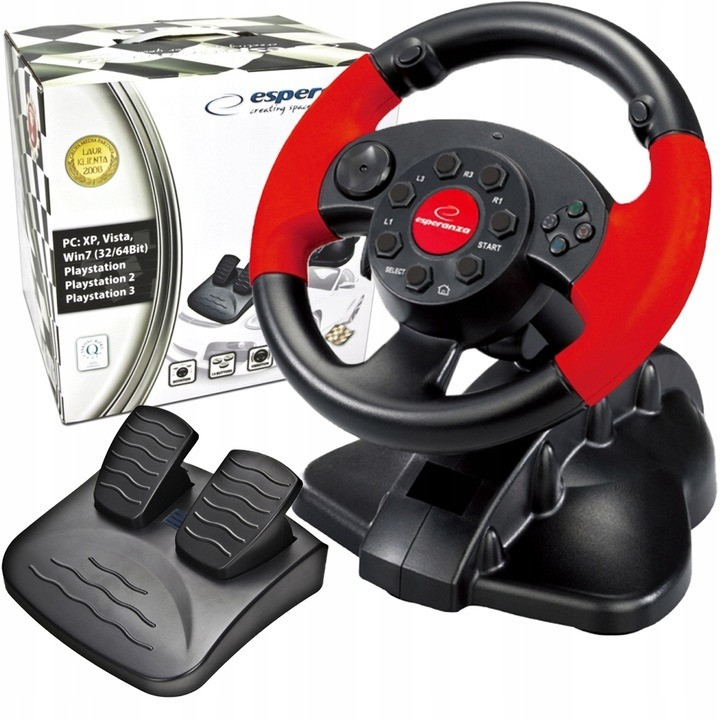 Кермо з педалями для консолей і комп'ютерів PC PSX PS2 PS3 USB Esperanza EG103