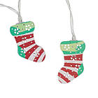 Гірлянда Різдвяні Шкарпетки на батарейках 1.5 м 10 LED (золотистий теплий), фото 4