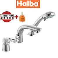 Смеситель ванна врезная HAIBA HANSBERG 3 отверстия (Chr-022)