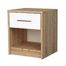 Тумба приліжкова в спальню з ДСП Теннессі Дуб сонома/Білий Модерн