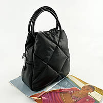 Жіночий шкіряний стьобаний міський рюкзак сумка Polina & Eiterou, фото 6