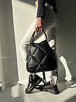 Жіночий шкіряний стьобаний міський рюкзак сумка Polina & Eiterou, фото 3