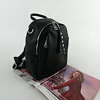 Жіночий шкіряний міський рюкзак з текстильним ремінцем на плече Polina & Eiterou, фото 7