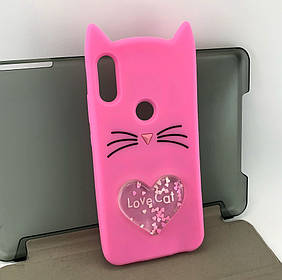 Чохол на Xiaomi Mi Play накладка силіконовий бампер Love Cat рожевий