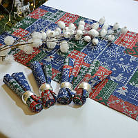Подарочный набор дорожка на стол с салфетками с водоотталкивающей пропиткой CHRISTMAS WEAVE (TT20235-pn)