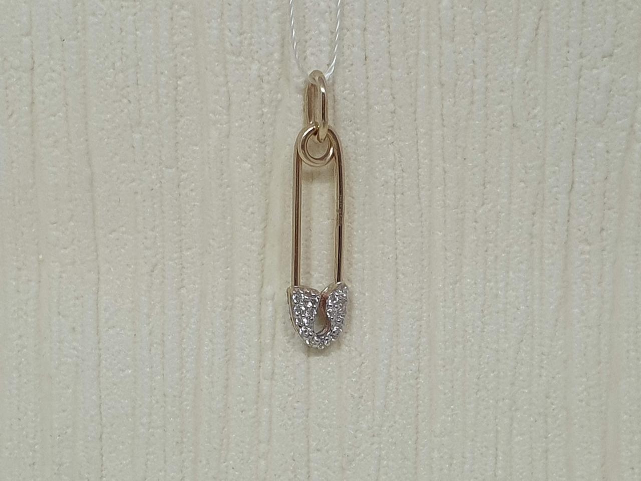 Золота підвіска Шпилька з фіанітами.  3103881103