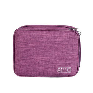 Дорожній органайзер (сумка) для зарядок і дрібної електроніки Фіолетовий