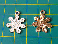 Підвіска металева Сніжинка, 17х21 мм