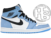 Мужские кроссовки Air Jordan 1 Retro High White University Blue Black 555088-134