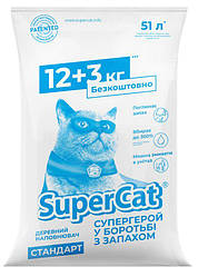 Деревний наповнювач SUPER CAT стандарт, 12+3кг