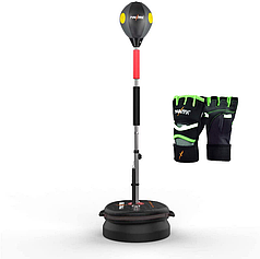 Груша для боксу швидкісна підлогова водоналивна з чохлом-обважнювачем і рукавичками MAXXMMA RAB04