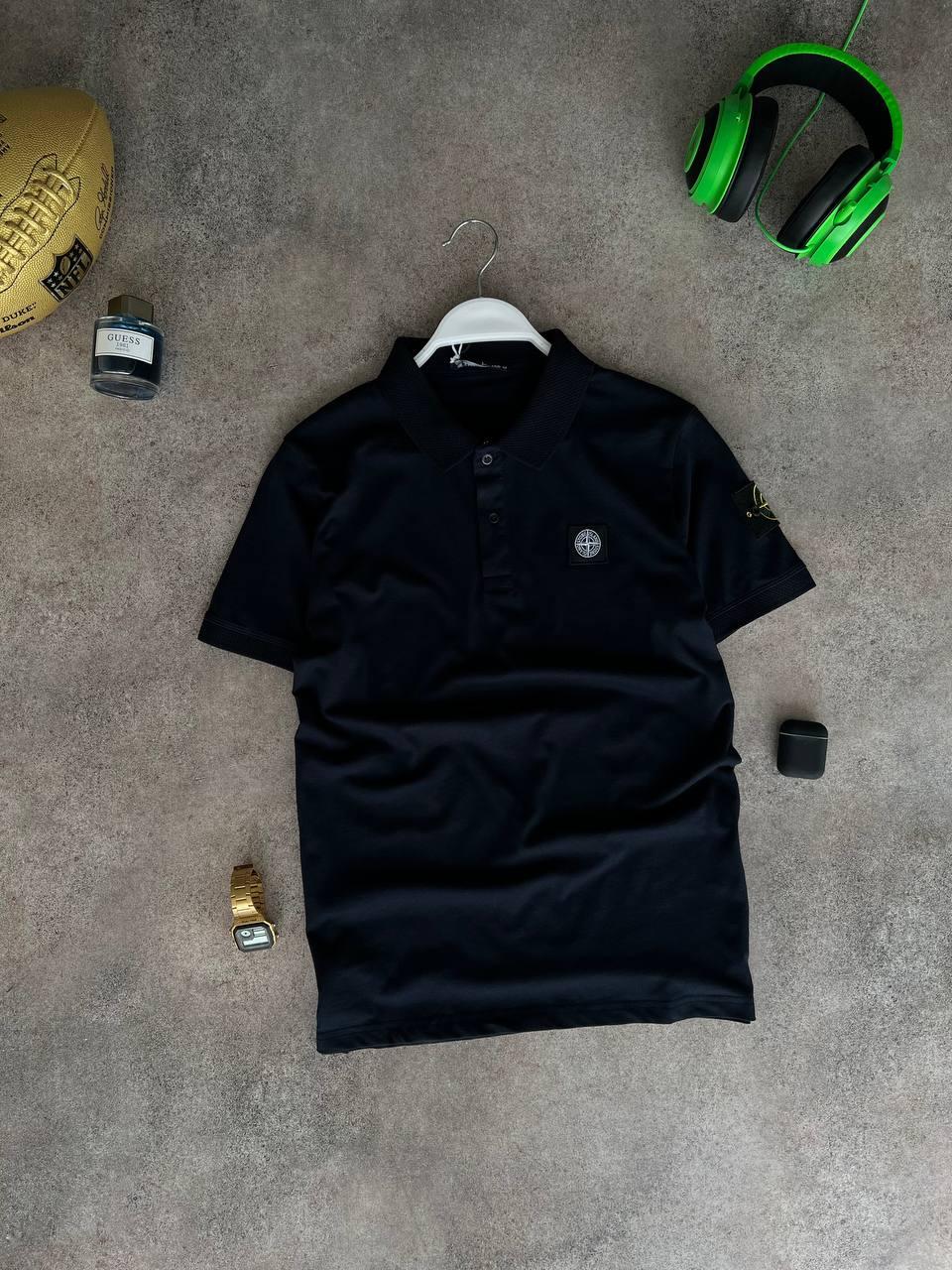 Чоловіча футболка поло Stone Island M1351 синя