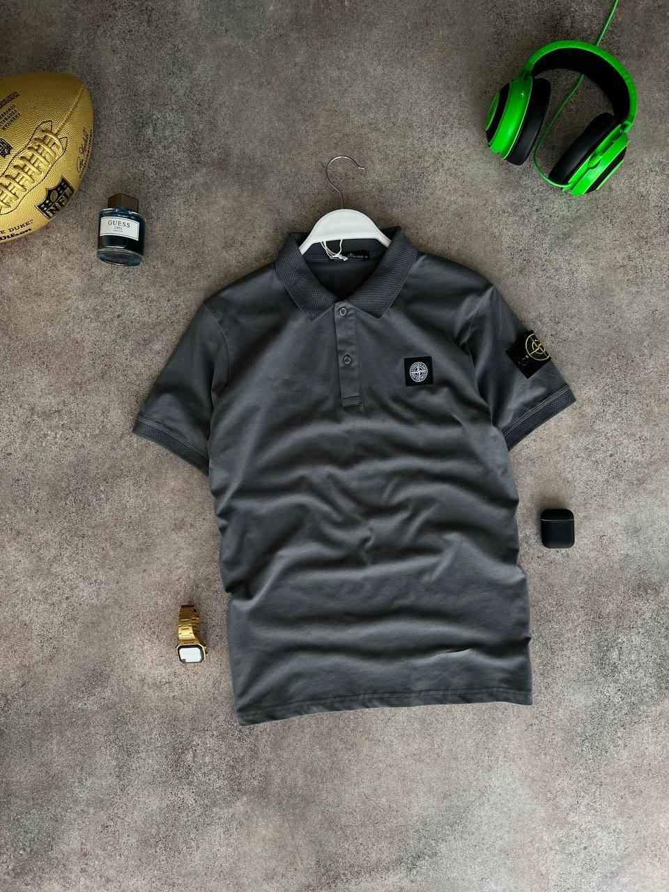 Чоловіча футболка поло Stone Island M1353 сіра