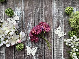 Декоративні квіточки Хризантема 4 см 6 шт./пач. пурпурного кольору