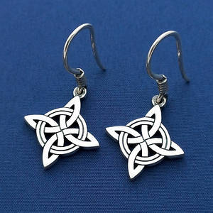 Срібні сережки Вузол удачі - амулет кельтський хрест зі срібла 925 проби