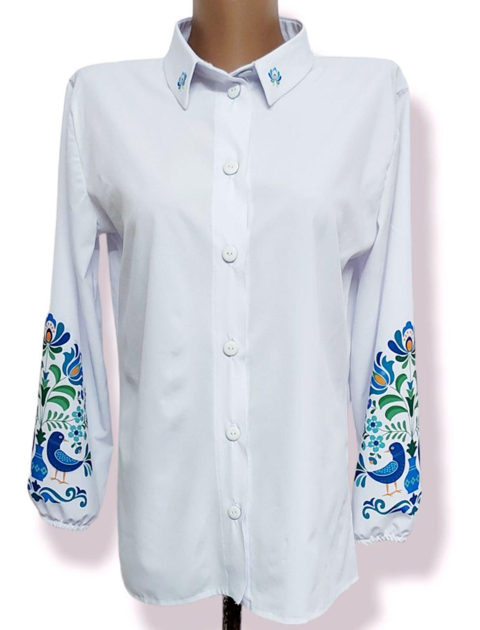 Блузка з рослинним принтом 44-46, 48-50 р-ри, фото 1