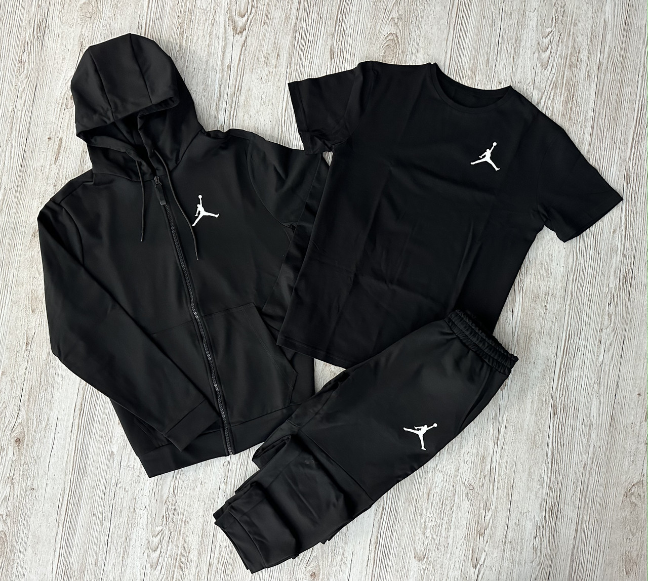 Спортивний костюм чоловічий Jordan футболка весняний осінній літній комплект джордан весна осінь чорний, фото 1