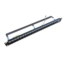 Патч-панель Kingda KD-PP23-STP-BK-24P STP/1U незаповнена під кейстоуни