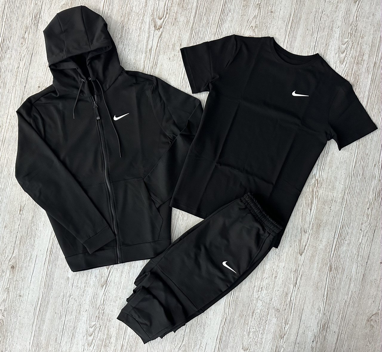 Спортивний костюм чоловічий Nike футболка весняний осінній літній комплект найк весна осінь чорний, фото 1