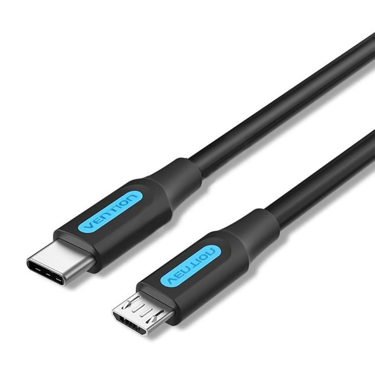 Кабель Vention USB 2.0 Type-C на Micro-USB 2A до 480 Мбіт/с 1.5м чорний COVBG