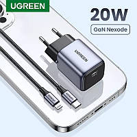 Мережевий зарядний пристрій GaN Nexode 20 W UGREEN CD318 для швидкого заряджання USB-C Fast Charger (90664)