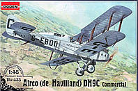 Roden 435 De Havilland D.H.9C Пассажирский Самолет 1917 Сборная Пластиковая Модель в Масштабе 1:48