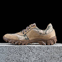 Тактические кроссовки всу (піксель) Обувь мужская весеняя, летня (40-45 р) с усилением кожаная треккинговая