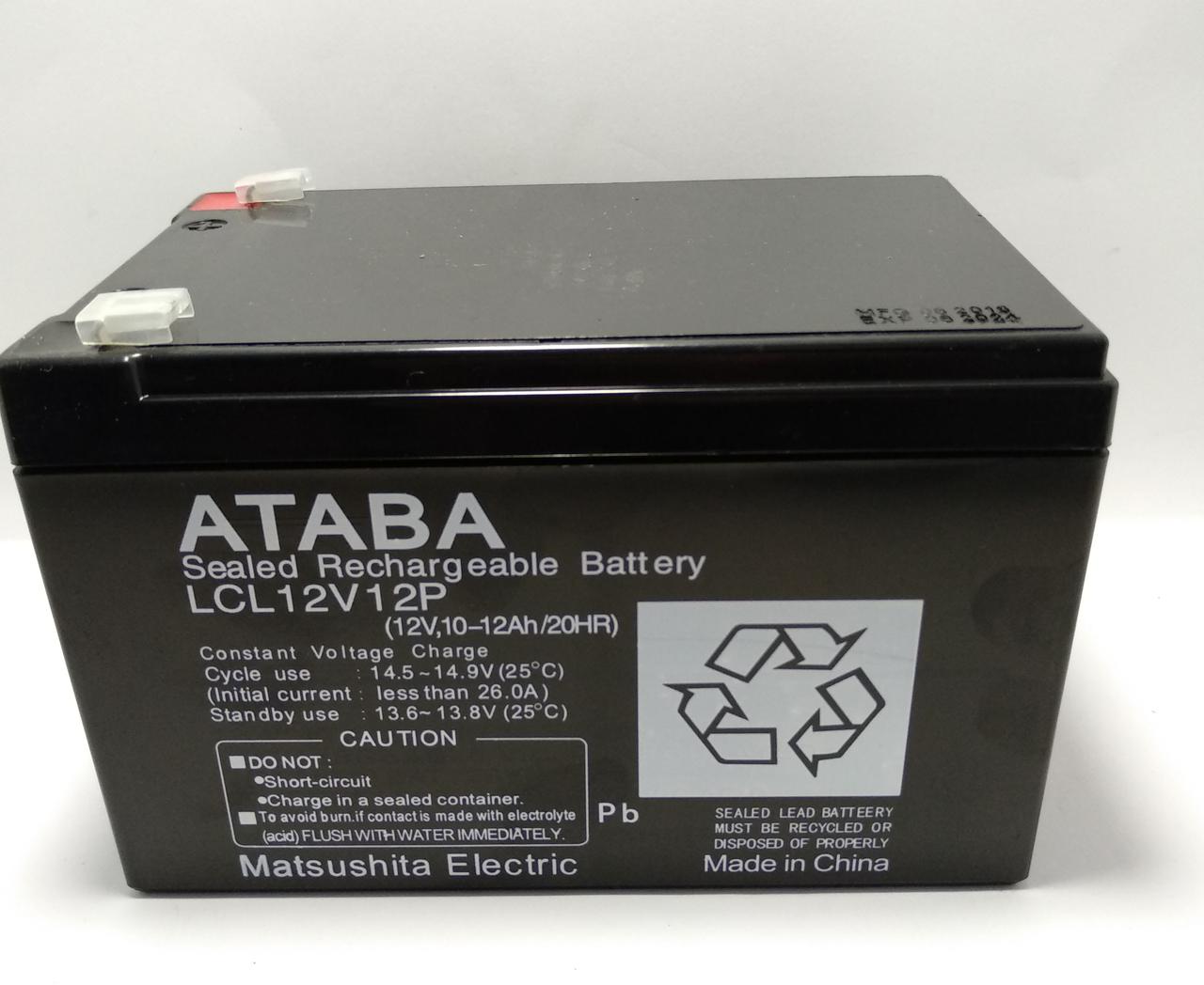 Акумуляторна батарея ATABA 12V 12Ah LCL12V12P, фото 1