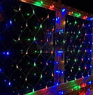Гірлянда сітка (Net-light) 260 LED (білий кабель) КОЛЬОРОВА (2,5 * 0,6 м)