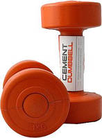 Гантелі пластикові пара LiveUP CEMENT DUMBELL помаранчевий вага 2х1кг LS2003-1