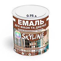 Емаль біла (База А) акрилова для вікон та дверей шовковисто-матова SkyLine, 0.75 л