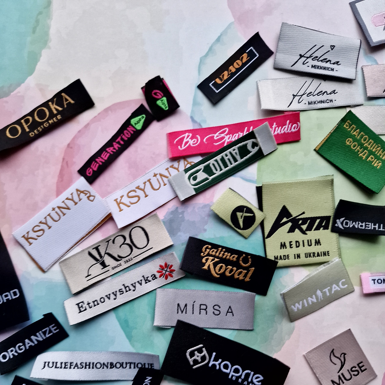 Заказать жаккардовые бирки, тканные бирки, текстильные бирки, бирки ...