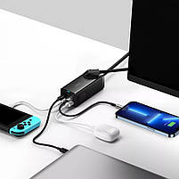Блок живлення мережевий зарядний пристрій Baseus GaN3 Pro Desktop Powerstrip 100W (2xType-C + 2xUSB + AC(EU)), фото 5