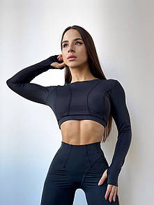 Рашгард жіночий спортивний - чорний