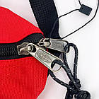 Сумка на пояс червона молодіжна для хлопця Сумка поясна тканева бананка Eastpak Doggy Bag на блискавці, фото 7