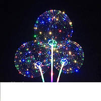 Воздушный светящийся прозрачный шарик c подсветкой Led Bobo-balloons 24 дюйма