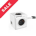 Мережевий подовжувач розгалужувач POWER CUBE на 4 розетки + 2USB 1.5 м