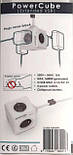 Мережевий подовжувач розгалужувач POWER CUBE на 4 розетки + 2USB 1.5 м, фото 4