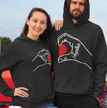 Худі для пари з написами FOREVER TOGETHER