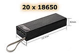 Поліпшений Корпус Повербанк 22W, 20*18650 Type C QC2.0 QC3.0 PD2.0 PD3.0 BC1.2 FCP AFC SCP MTK PE powerbank, фото 2