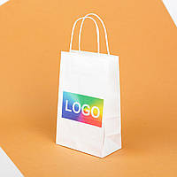 Печать на крафт пакетах логотипов 150*90*240 мм упаковка 20 шт - Фирменные пакеты с логотипом бумажные