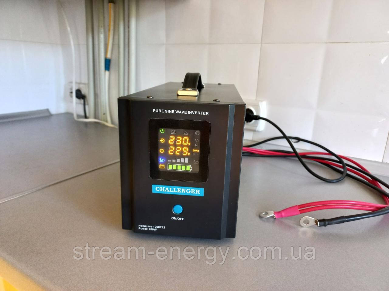 Джерело безперебійного живлення для квартири 700Вт, HomeLine 1000T12,12В підлоговий - для котла, роутера, світла, фото 1