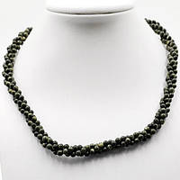 Буси Плетені три Нитки Темно-зелений 47 см