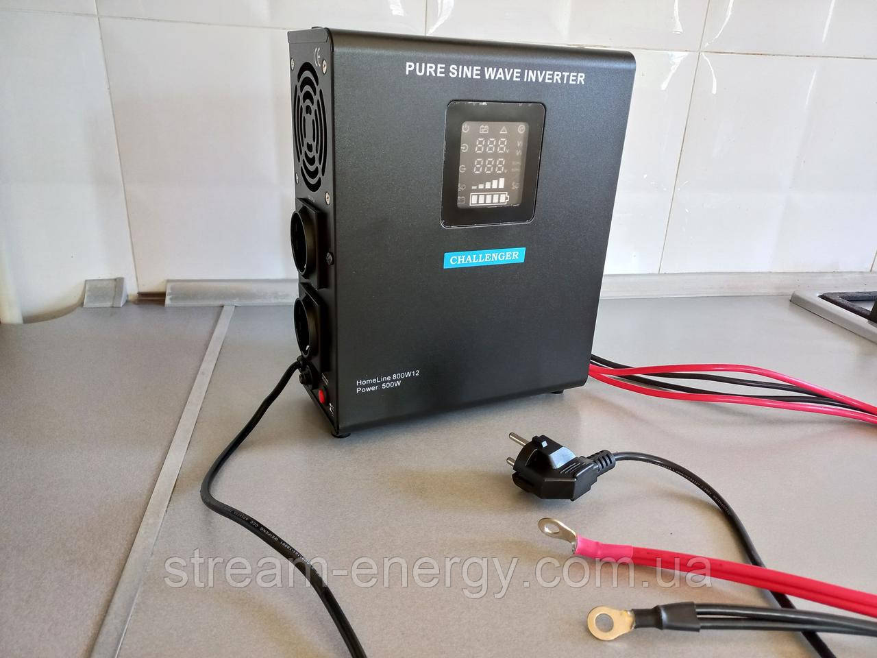 ДБЖ 300Вт HomeLine 500W12, 12В навісний - для дому, офісу, комп'ютера, ноутбука, заряджання, насоса, котла