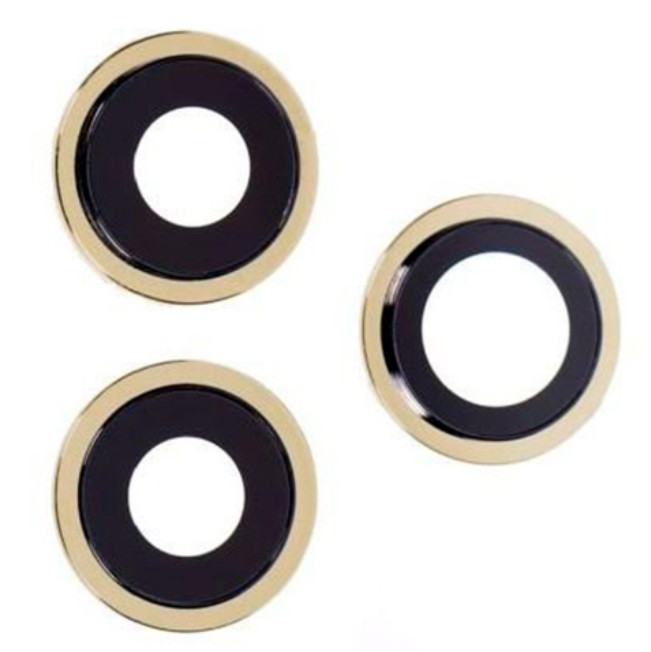 Скло камери Apple iPhone 12 Pro з золотою рамкою, фото 1