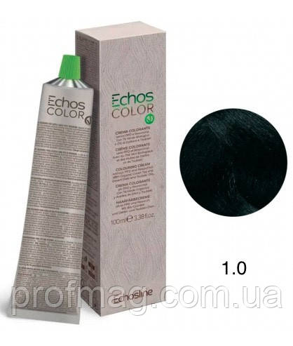 Крем-фарба для волосся Echosline Echos Color Colouring Cream колір 1,0 Чорний