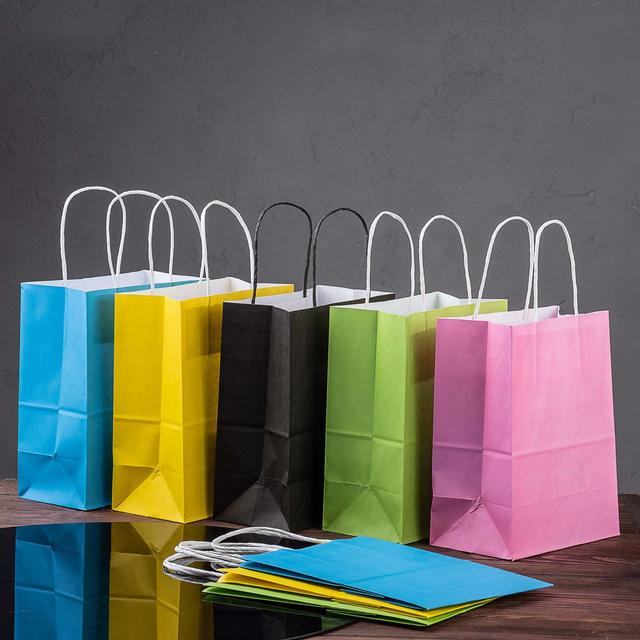 Крафт пакеты с ручками 190х115х290, бумажный пакет с ручками для ...