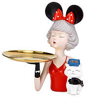 Статуетка Дівчина з підставкою підставка для десертів 17x15x27 см BST 0301657