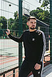 Спортивний костюм чоловічий Adidas Адідас весна-осінь кофта + штани черний Туреччина. Живе фото, фото 5